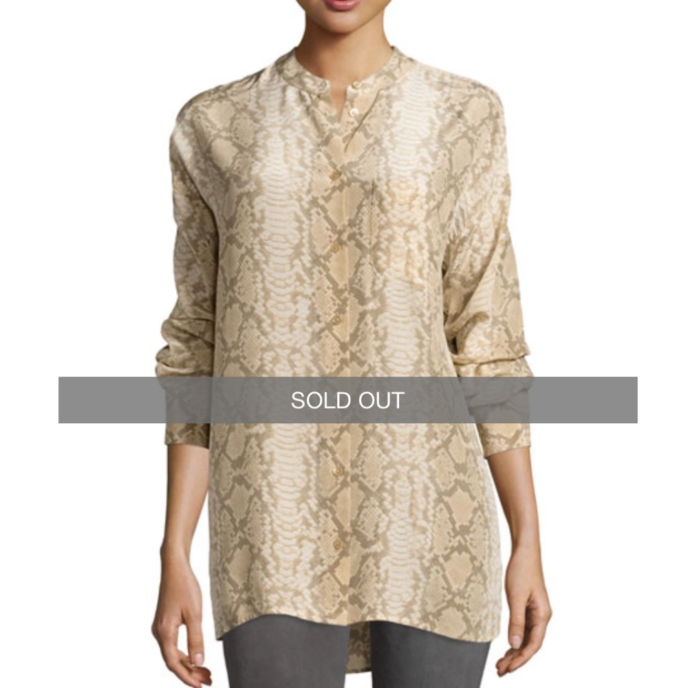 Equipment Melodie Snake Print Silk Blouse XS